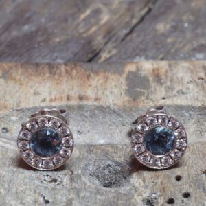 750er Weißgoldring mit Aquamarin und Brillanten