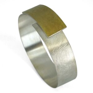 925er Sterlingsilberarmreif mit 900er Gelbgold plattiert