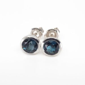 925er Silberohrstecker mit blauemTopas