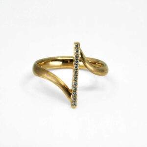 750er Gelbgoldring mit Brillanten